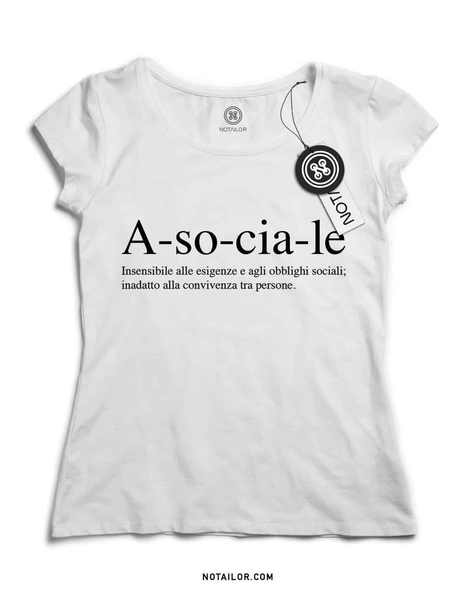 T-shirt donna bianca Asociale – Notailor