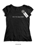 T-shirt donna nera No to Racism