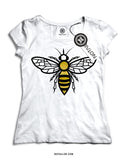 T-shirt donna bianca Bee Gold
