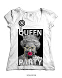 T-shirt donna bianca Queen of the party