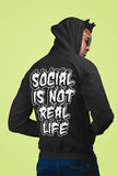 Felpa Uomo nera SOCIAL IS NOT REAL LIFE