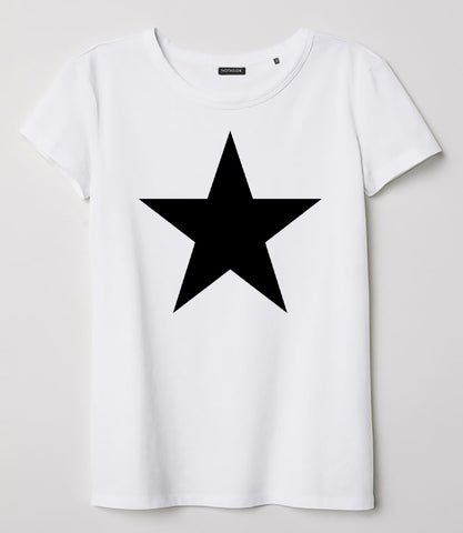 T-shirt donna bianca Stella Nera Star Black