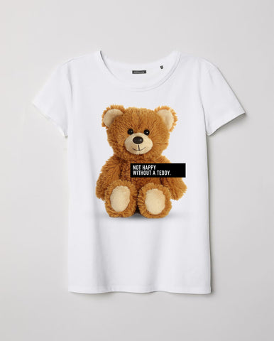 T-shirt donna bianca happy Teddy Bear